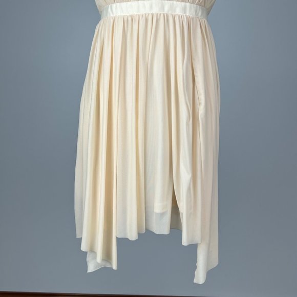 ASOS Cream Sleeveless V Neck Drapes Chiffon Halter Mini Party Dress size 2 - Picture 3 of 11